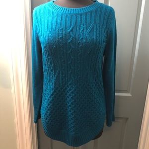 Used New York and Company Turquoise Sweater. Soho jean line, Size Med, worn once